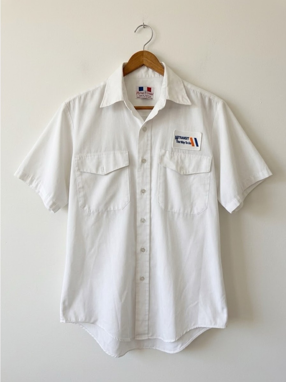 80s Work Shirt Men’s White Short-Sleeve Union Button Down